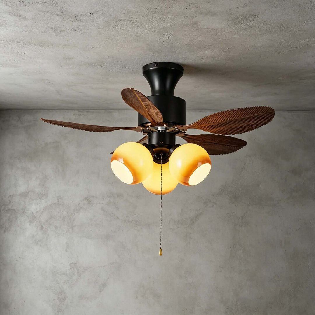 Krynz Ceiling Fan Light A – Vintage Statement Glass Light