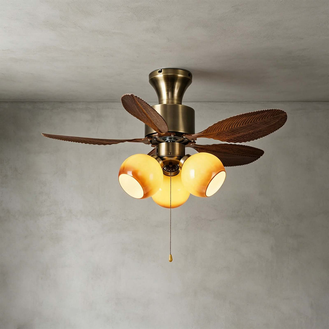Krynz Ceiling Fan Light A – Vintage Statement Glass Light