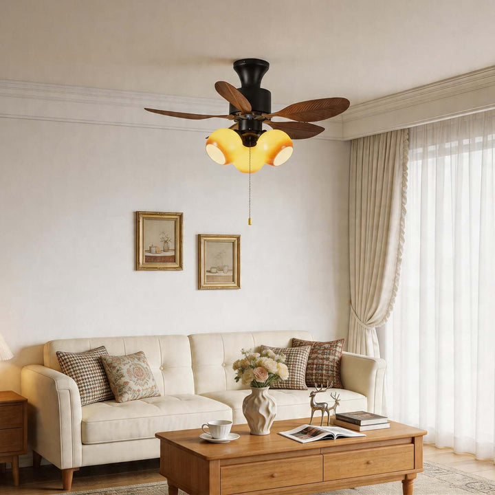 Krynz Ceiling Fan Light A – Vintage Statement Glass Light