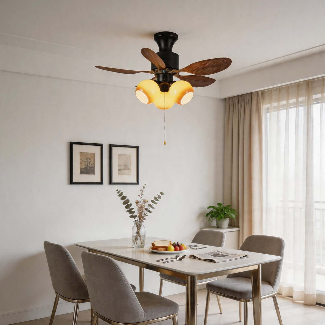 Krynz Ceiling Fan Light A – Vintage Statement Glass Light