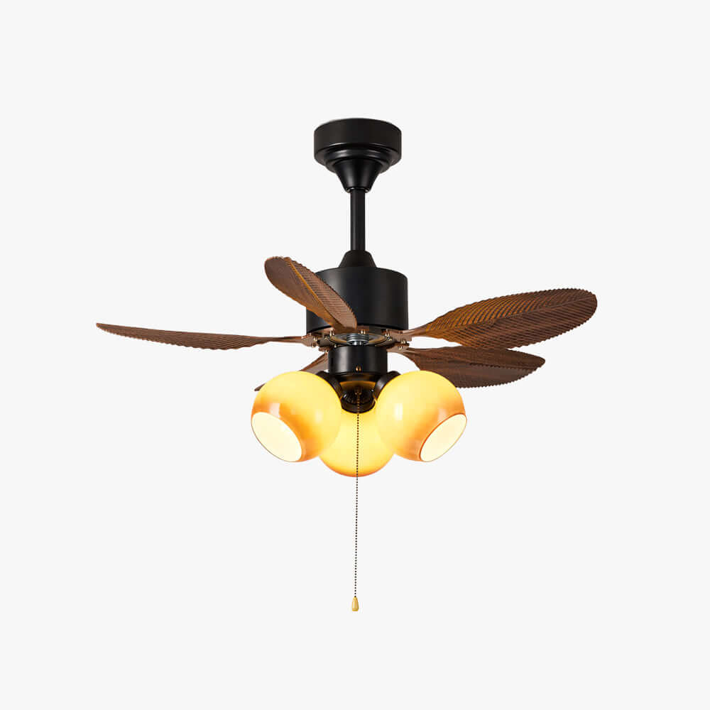 Krynz Ceiling Fan Light B - Vintage Glass Dining Light