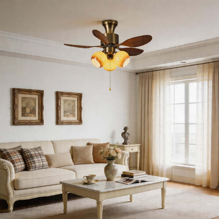 Krynz Ceiling Fan Light A – Vintage Statement Glass Light