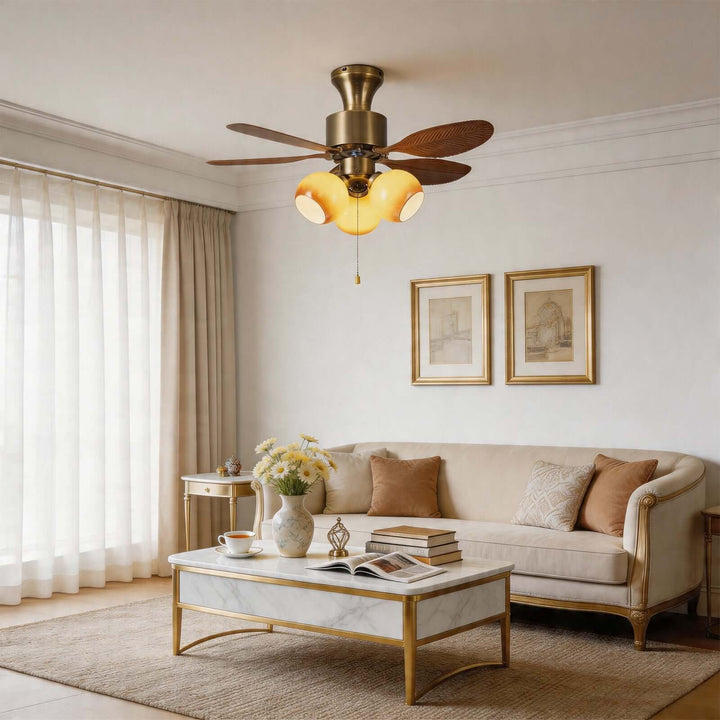 Krynz Ceiling Fan Light A – Vintage Statement Glass Light