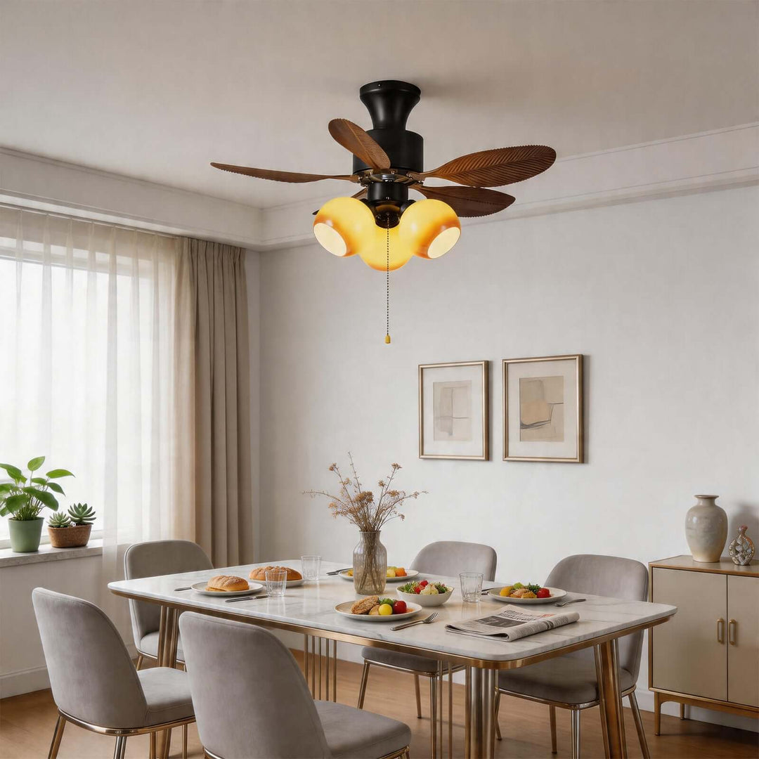 Krynz Ceiling Fan Light A – Vintage Statement Glass Light