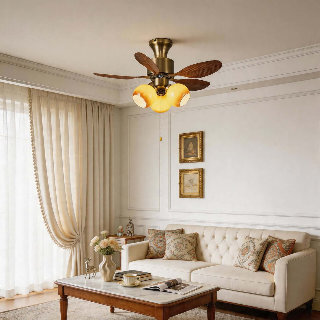 Krynz Ceiling Fan Light A – Vintage Statement Glass Light