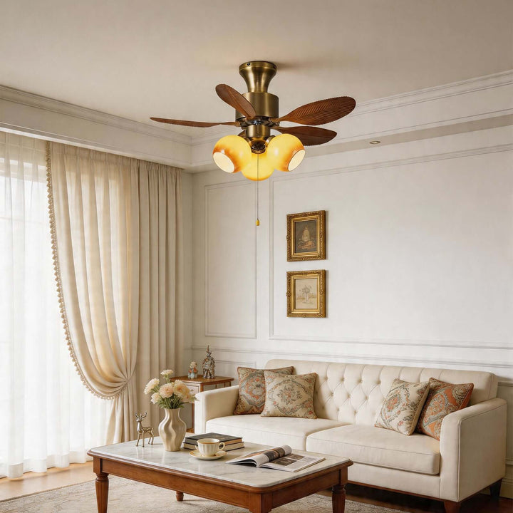 Krynz Ceiling Fan Light A – Vintage Statement Glass Light