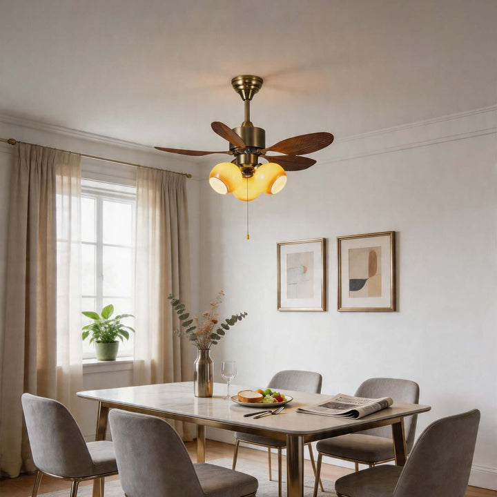 Krynz Ceiling Fan Light B - Vintage Glass Dining Light