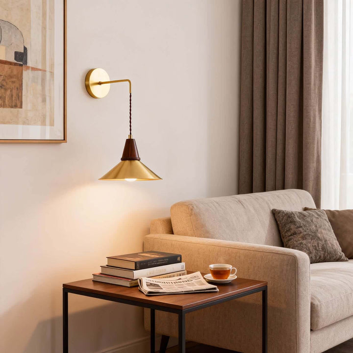 Lavino Wall Light - Modern Minimalist Brass Bedside Decor