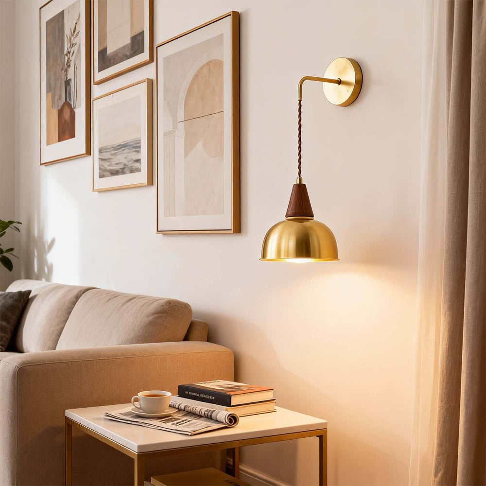 Lavino Wall Light - Modern Minimalist Brass Bedside Decor