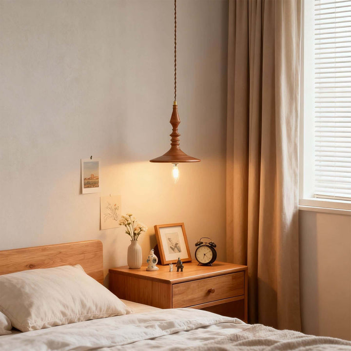 Lorima Pendant Lamp – Wabi-sabi Wood Small Dining Room Lamp