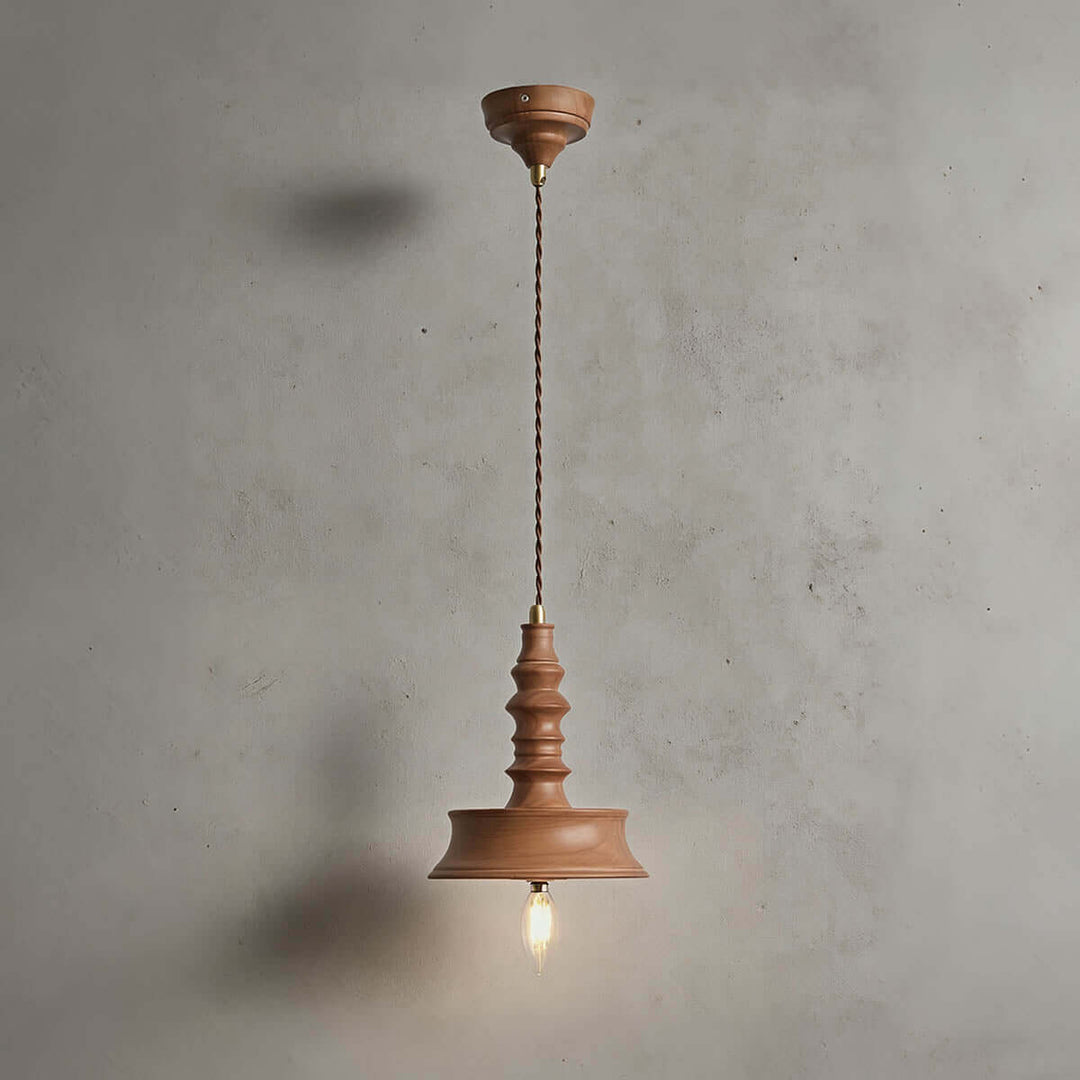 Lorima Pendant Lamp – Wabi-sabi Wood Small Dining Room Lamp