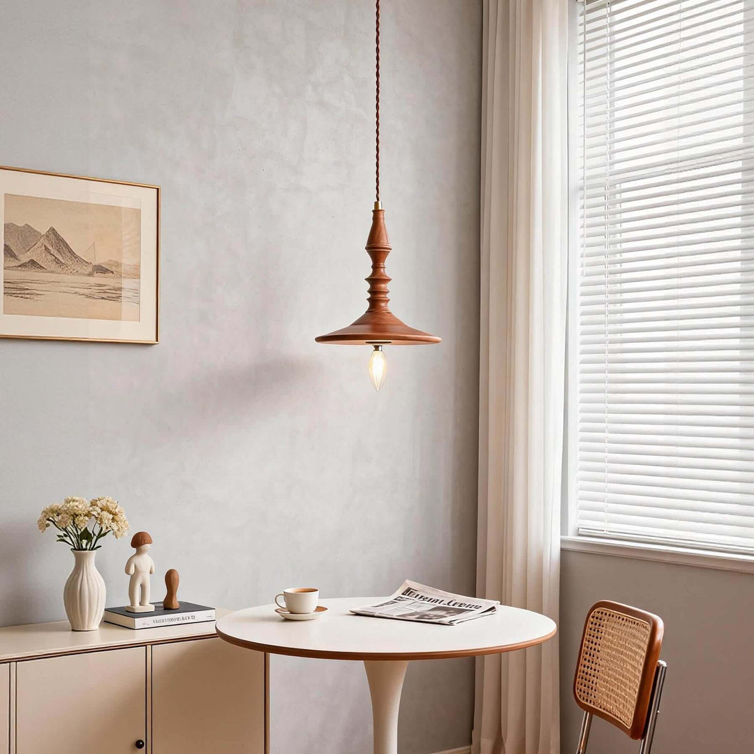 Lorima Pendant Lamp – Wabi-sabi Wood Small Dining Room Lamp