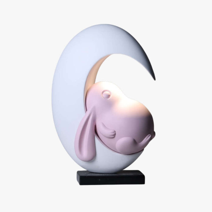 Lumeya Art Deco Table Lamp – Cream Rabbit Nightstand Light