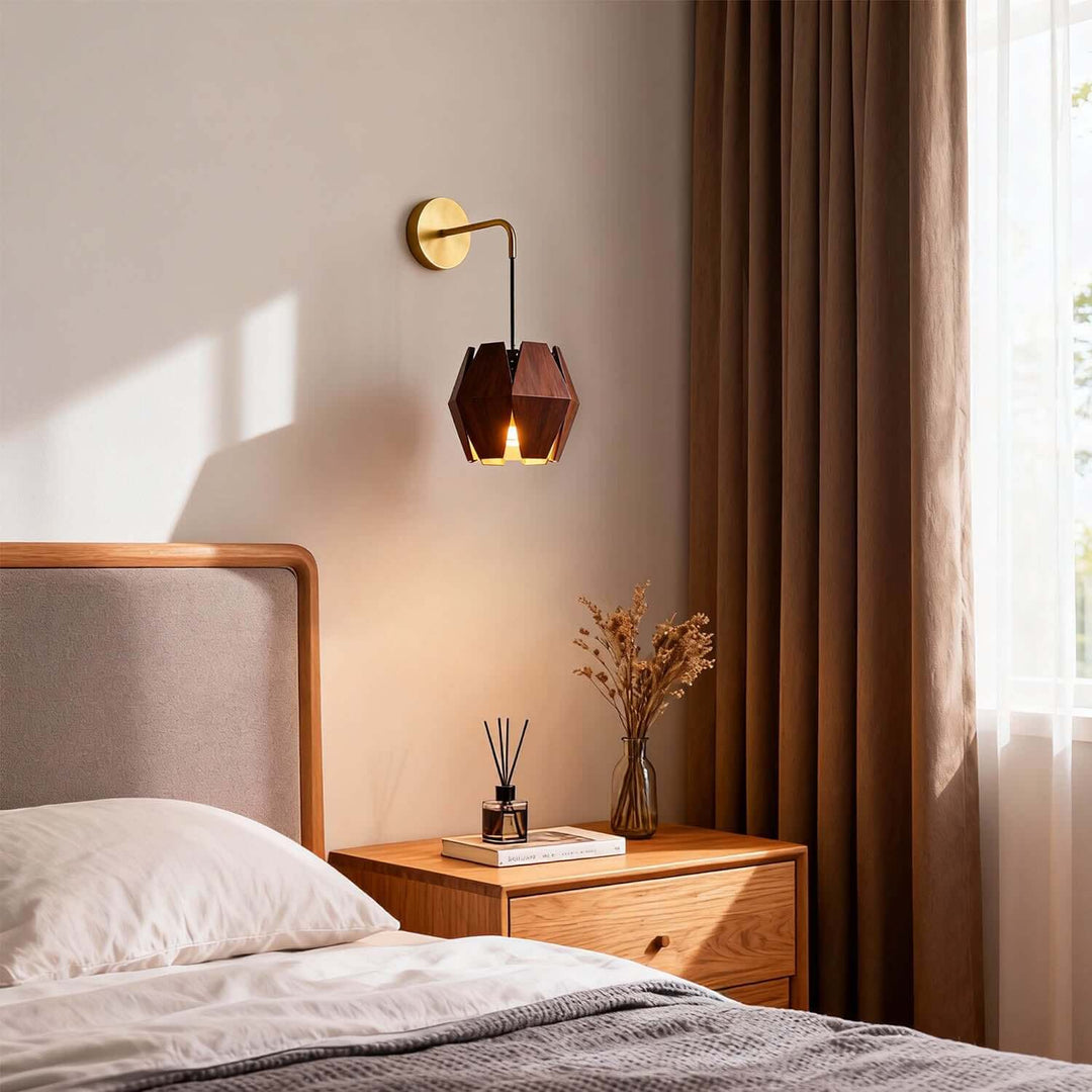 Lunexi Wall Light - Japandi Vintage Creative Wood Bedside