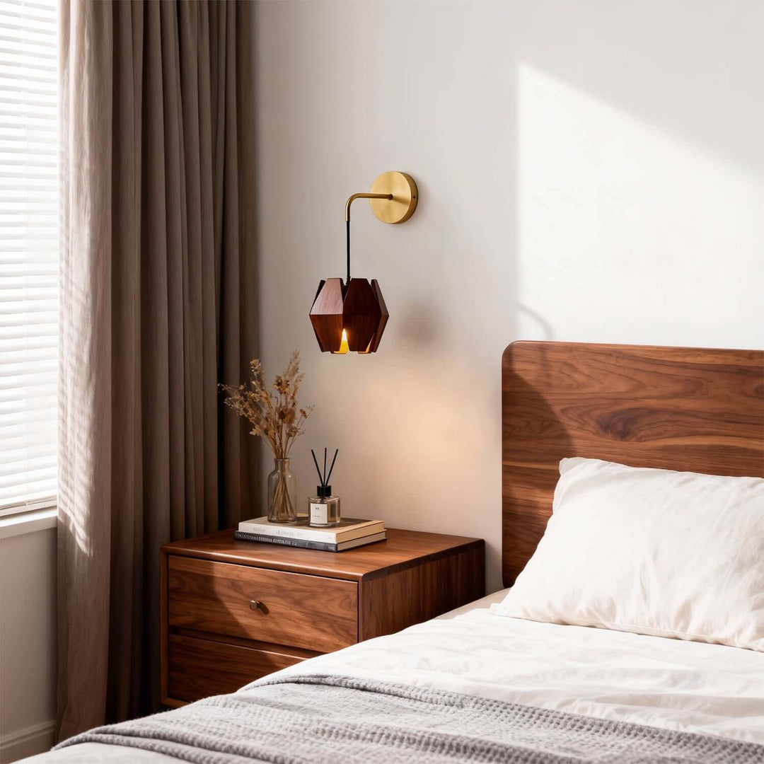 Lunexi Wall Light - Japandi Vintage Creative Wood Bedside