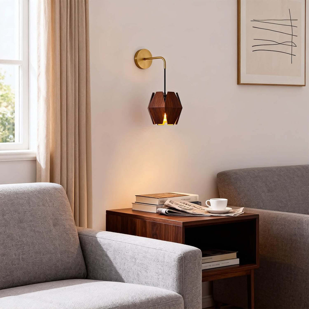 Lunexi Wall Light - Japandi Vintage Creative Wood Bedside