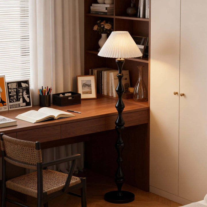 Lunor Floor Lamp – French Style Vintage Fabric Floor Lamp