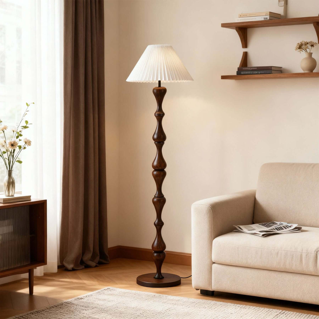 Lunor Floor Lamp – French Style Vintage Fabric Floor Lamp