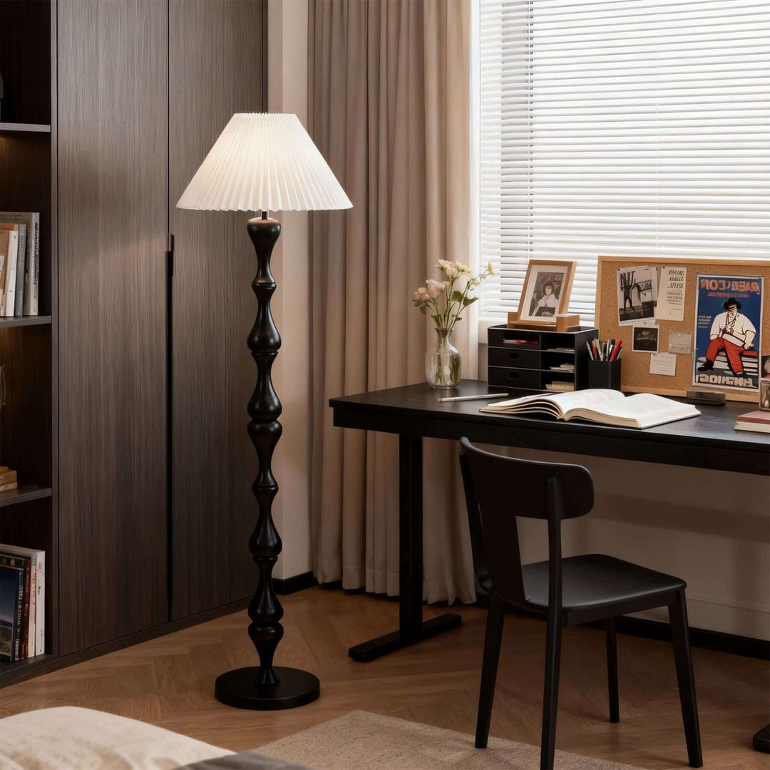 Lunor Floor Lamp – French Style Vintage Fabric Floor Lamp