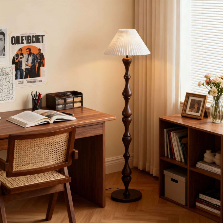 Lunor Floor Lamp – French Style Vintage Fabric Floor Lamp