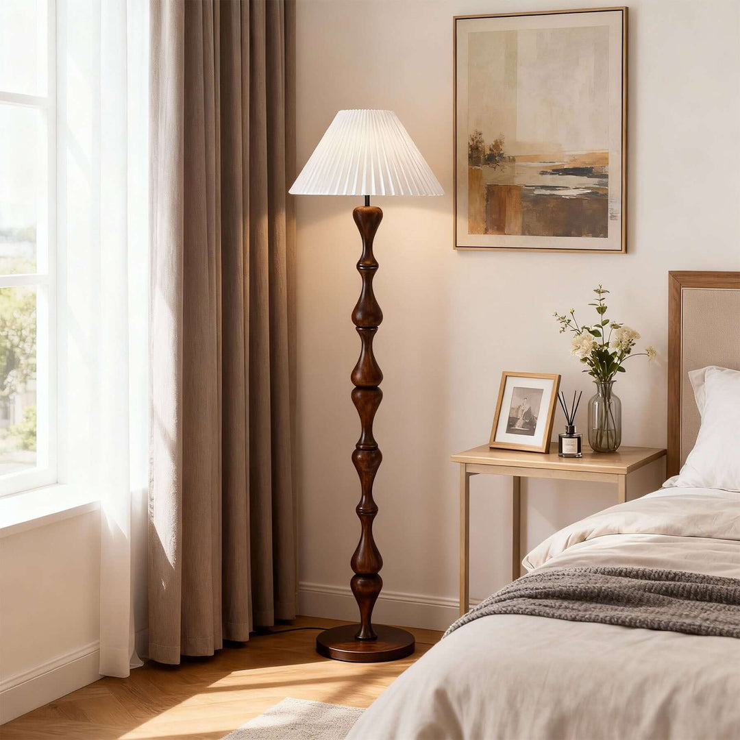 Lunor Floor Lamp – French Style Vintage Fabric Floor Lamp