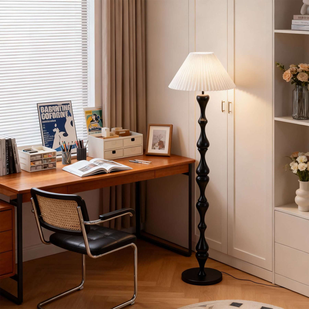 Lunor Floor Lamp – French Style Vintage Fabric Floor Lamp