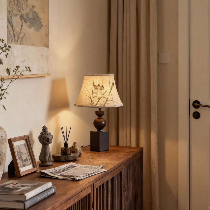 Luremo Table Lamp – Vintage Japandi Fabric Bedside Light