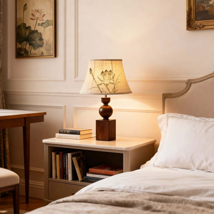 Luremo Table Lamp – Vintage Japandi Fabric Bedside Light