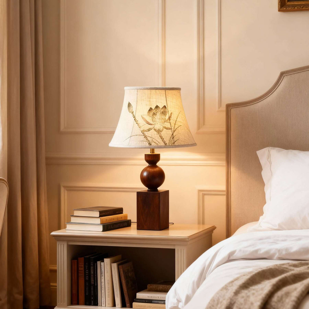 Luremo Table Lamp – Vintage Japandi Fabric Bedside Light