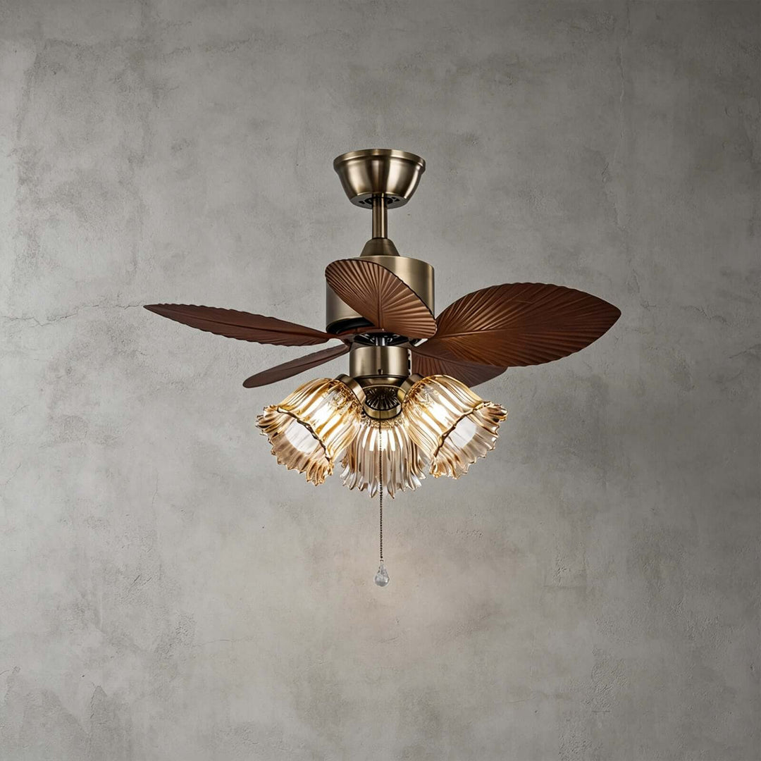 Lymoz Ceiling Fan Light | American Flower Glass Light