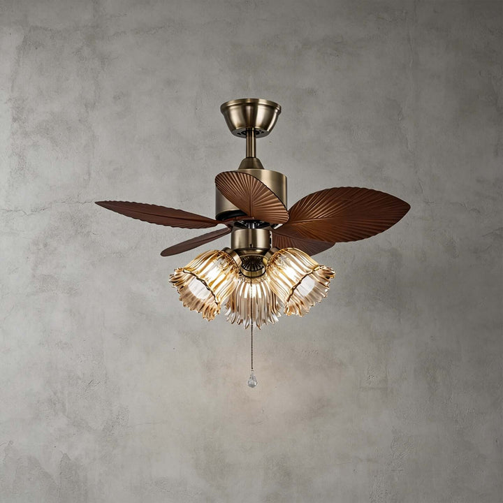Lymoz Ceiling Fan Light | American Flower Glass Light