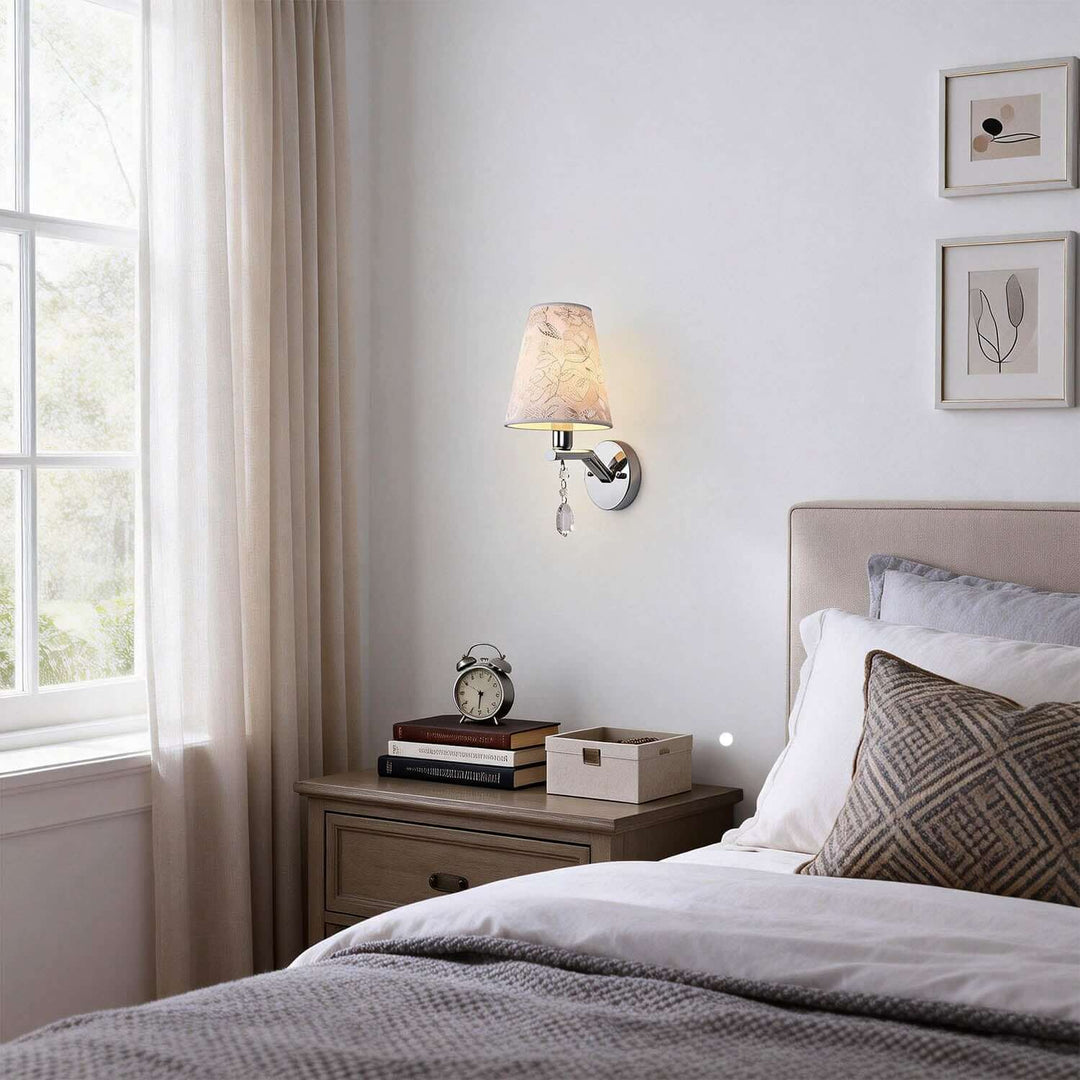 Lynar Wall Light – Vintage Art Deco Fabric Bedside Lamp