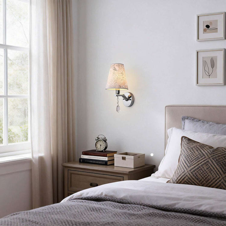 Lynar Wall Light – Vintage Art Deco Fabric Bedside Lamp
