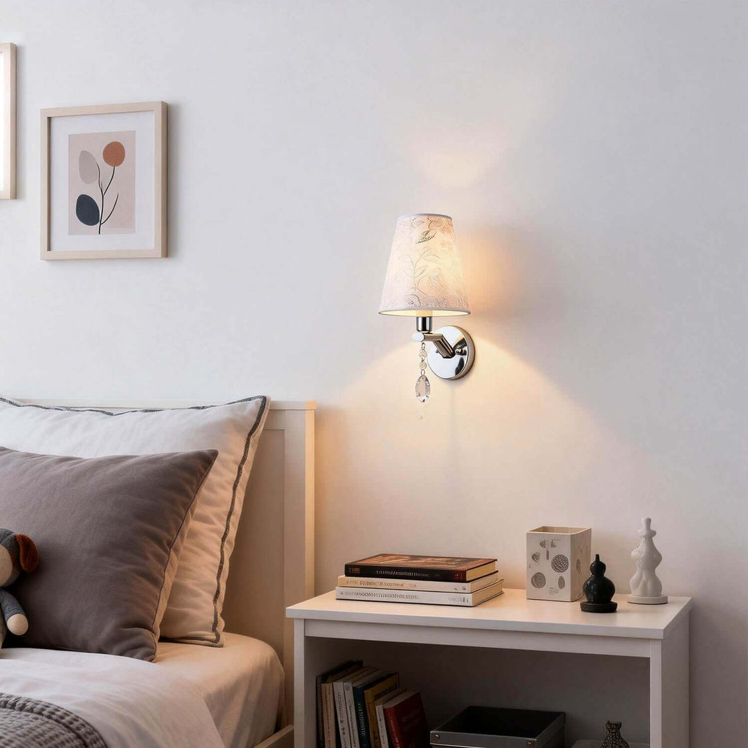 Lynar Wall Light – Vintage Art Deco Fabric Bedside Lamp