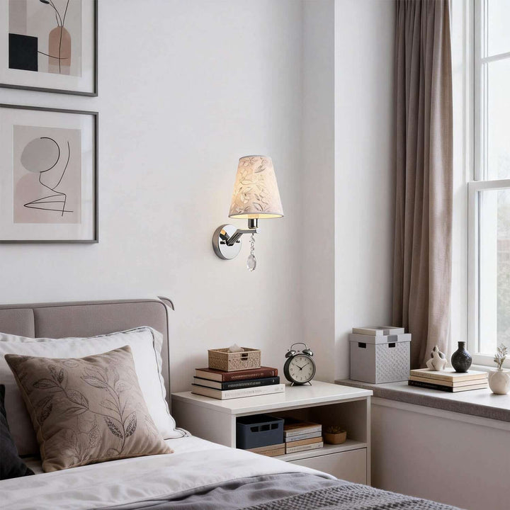 Lynar Wall Light – Vintage Art Deco Fabric Bedside Lamp