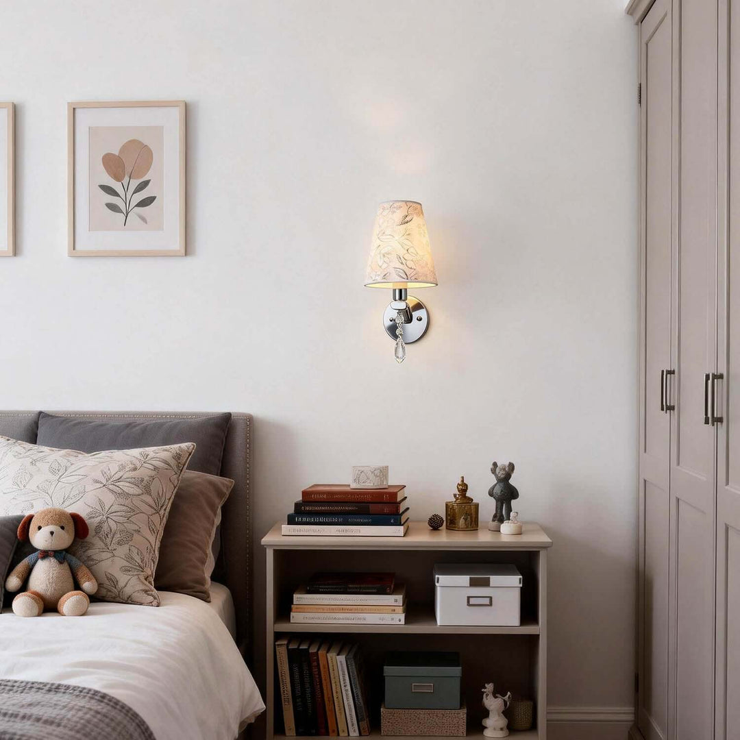 Lynar Wall Light – Vintage Art Deco Fabric Bedside Lamp