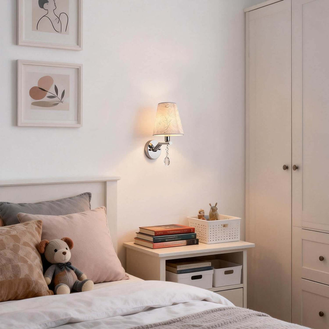 Lynar Wall Light – Vintage Art Deco Fabric Bedside Lamp