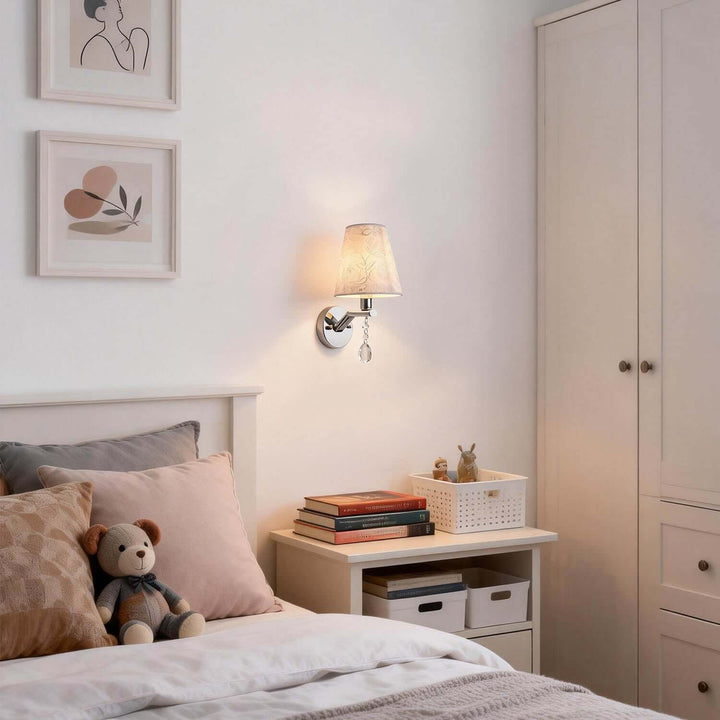 Lynar Wall Light – Vintage Art Deco Fabric Bedside Lamp