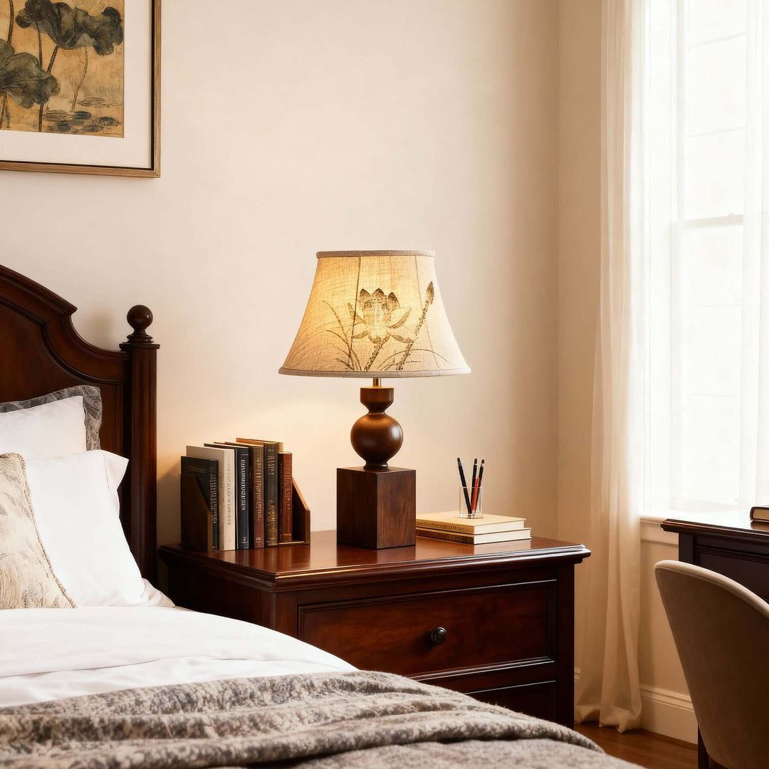 Luremo Table Lamp – Vintage Japandi Fabric Bedside Light