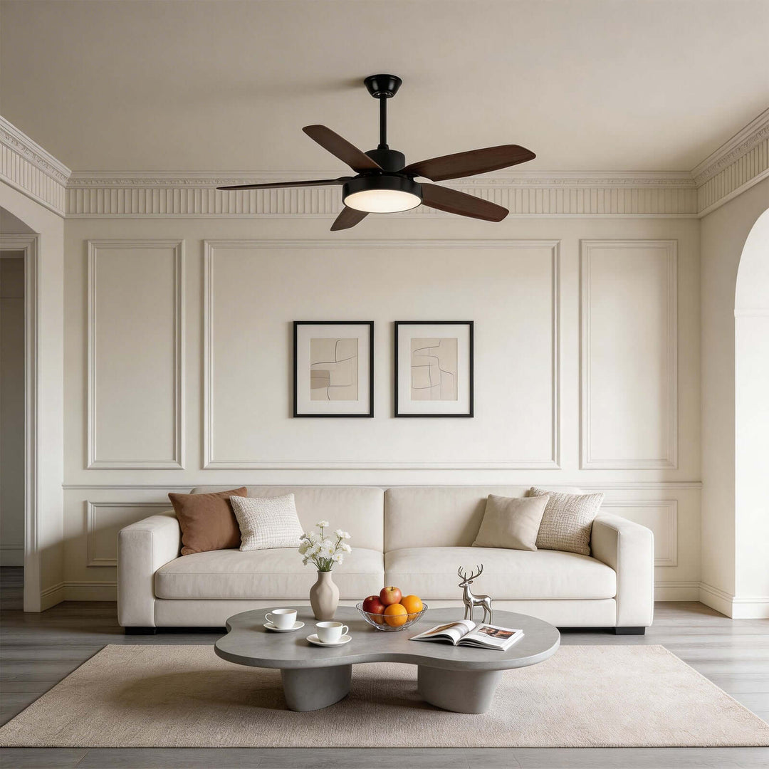 Mleff Ceiling Fan Light - Vintage French ABS Bedroom Light