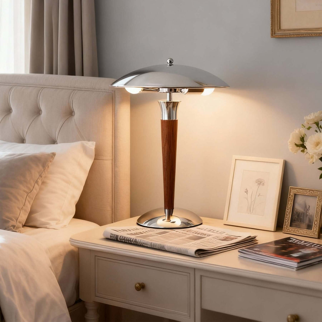 Dekanu Table Lamp – Chrome Metal French Country Luxury