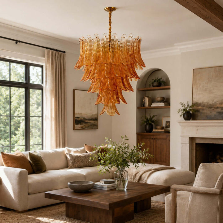 Amber Amvella Chandelier | Amber Murano Glass Dining Room Chandelier
