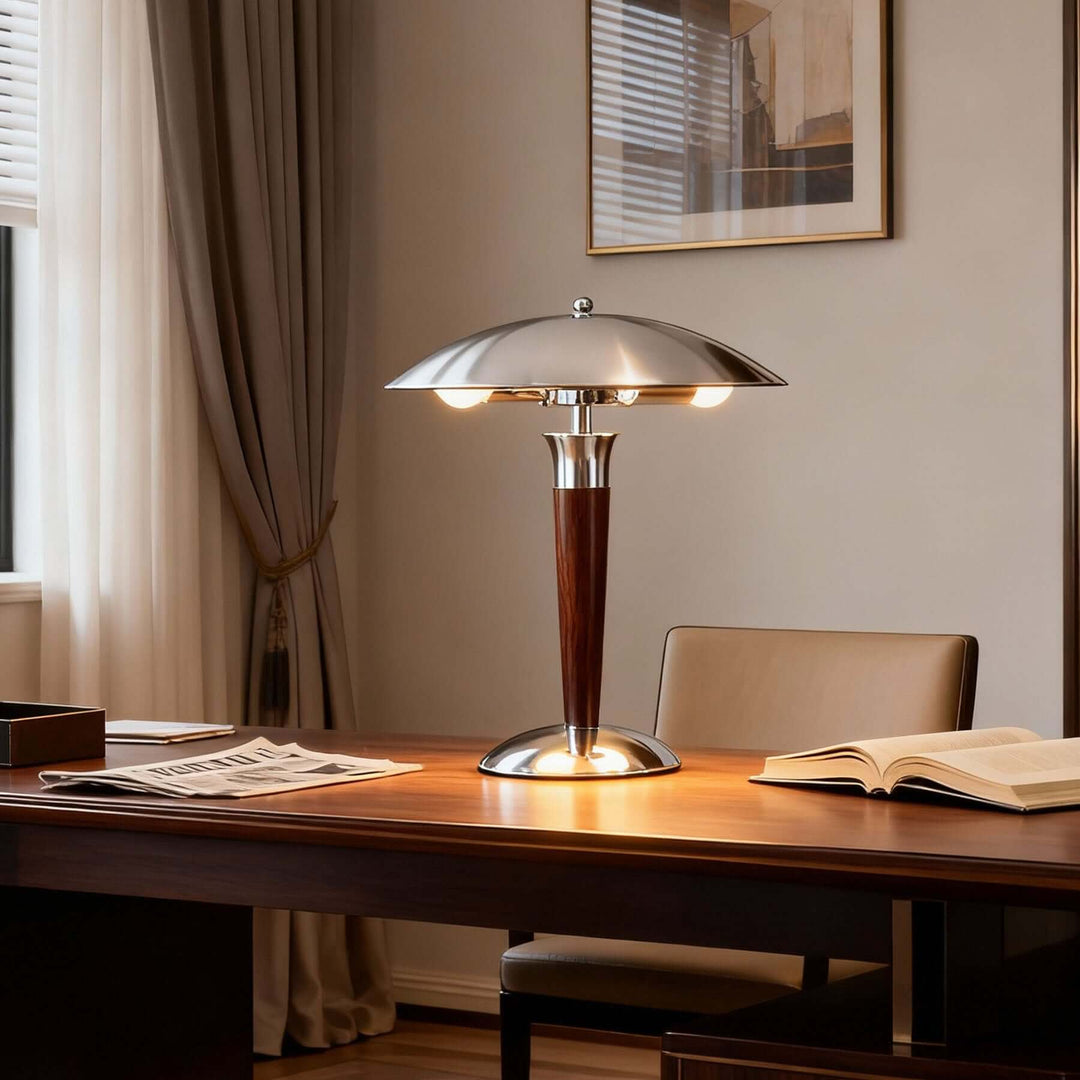 Dekanu Table Lamp – Chrome Metal French Country Luxury