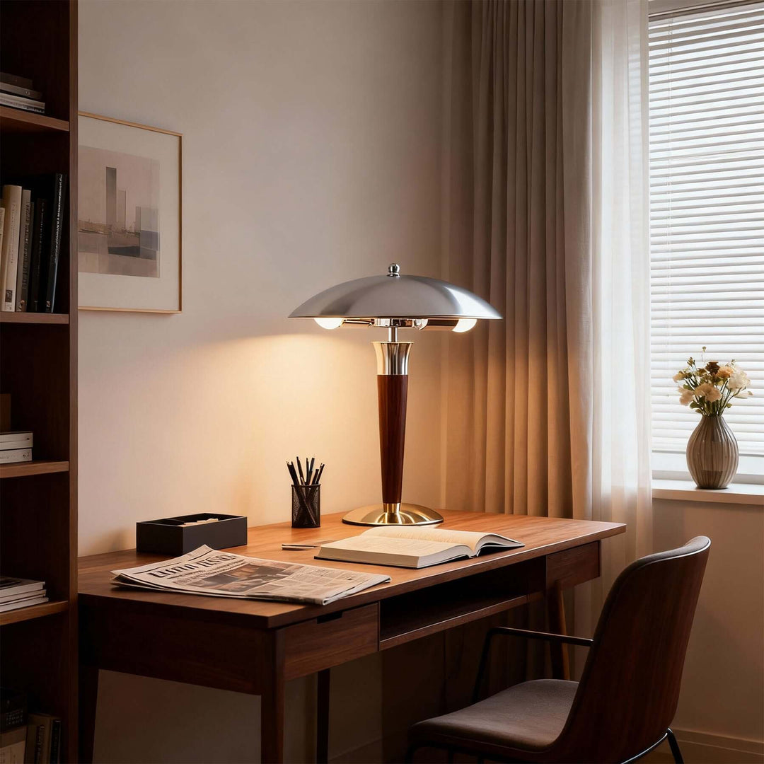 Dekanu Table Lamp – Chrome Metal French Country Luxury