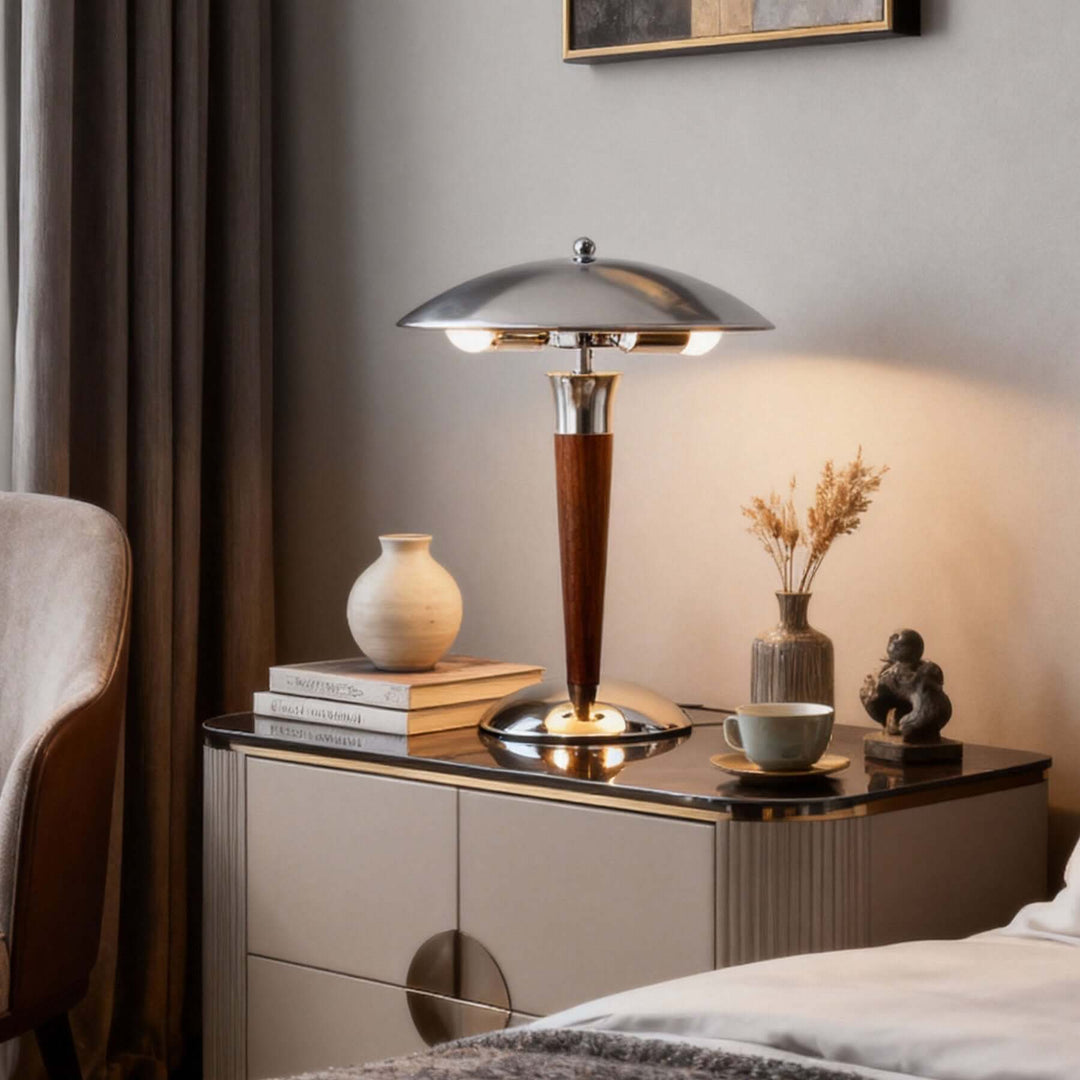 Dekanu Table Lamp – Chrome Metal French Country Luxury