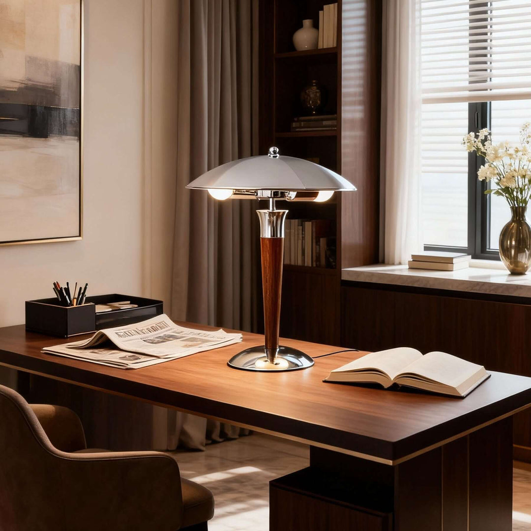 Dekanu Table Lamp – Chrome Metal French Country Luxury