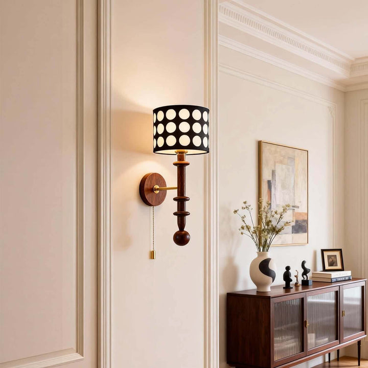 Navira Wall Lamp - French Vintage Solid Wood Fabric Hallway