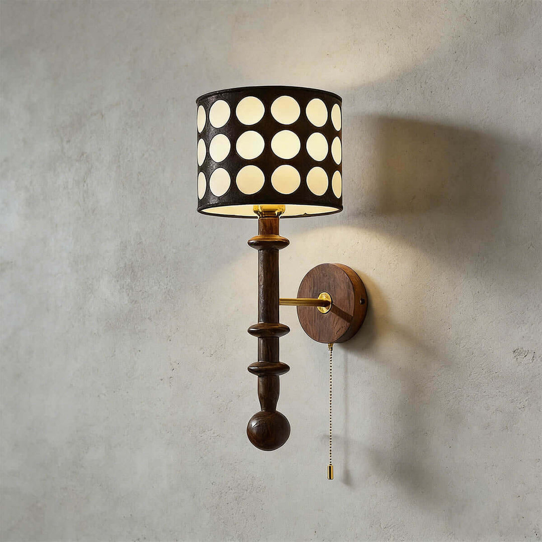 Navira Wall Lamp - French Vintage Solid Wood Fabric Hallway