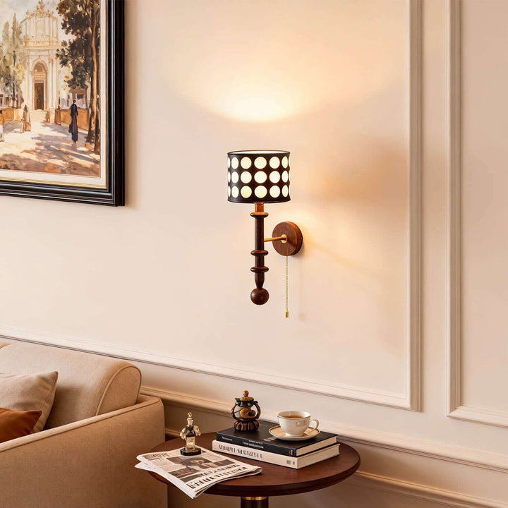 Navira Wall Lamp - French Vintage Solid Wood Fabric Hallway