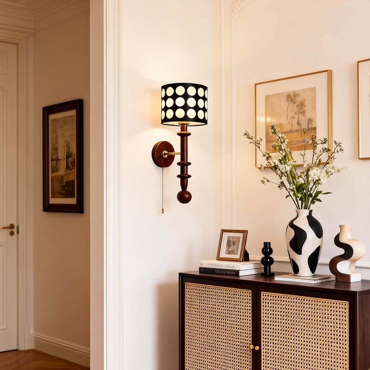 Navira Wall Lamp - French Vintage Solid Wood Fabric Hallway